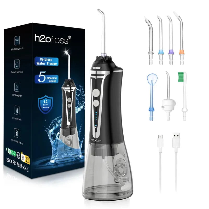 Water Dental Flosser Teeth Pick Portable Oral Irrigator with 5 Modes IPX7