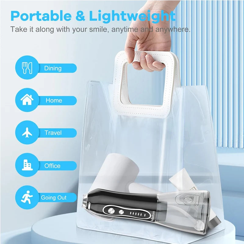 Water Dental Flosser Teeth Pick Portable Oral Irrigator with 5 Modes IPX7